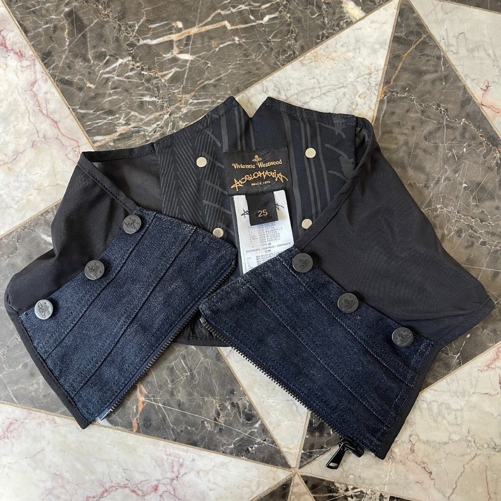 Vivienne Westwood Angolmania Denim Waist Corset, Rare Early 2000's